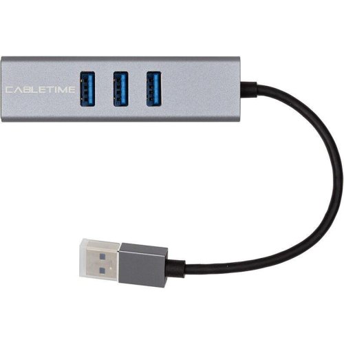 Адаптер Cabletime, USB 3.0 - 3xUSB 3.0 + RJ45, 0.15м (CA913374)