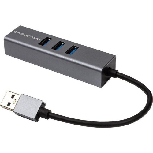 Адаптер Cabletime, USB 3.0 - 3xUSB 3.0 + RJ45, 0.15м (CA913374)