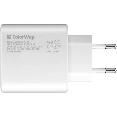 МЗП Colorway Power Delivery Port PPS USB Type-C (45W), White