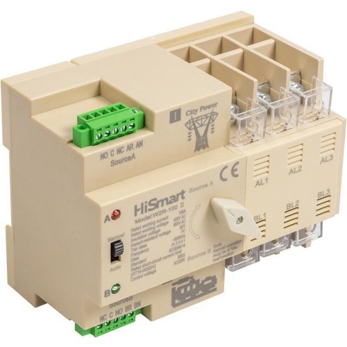 Перемикач автоматичний HiSmart W2R-3P, 220V, 100A (HS082499)