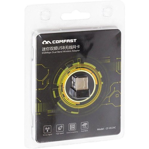 Wi-Fi адаптер Comfast, USB, 650 Мбіт/с, 2.4/5GHz (CF-811AC)