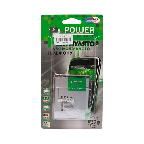 Акумулятор для телефону PowerPlant, для Lenovo A680 (BL192), 2000mAh (DV00DV6225)