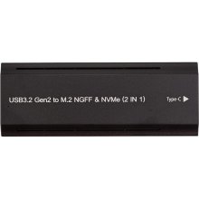 Зовнішня кишеня PowerPlant, для M.2 PCIe NGFF/NVMe SSD, USB 3.2, 20Gbps, RGB (HC380527)