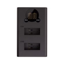 Зарядний пристрій для акумуляторів PowerPlant, для GoPro SPCC1B, з дисплеєм, для двох акумуляторів (CH980253)