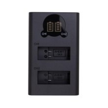 Зарядний пристрій для акумуляторів PowerPlant, для GoPro DL-AHDBT901, з дисплеєм, для двох акумуляторів (CH980352)