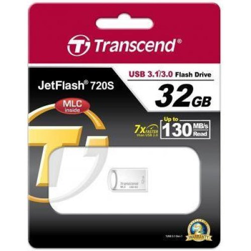 USB флеш Transcend JetFlash 720 32GB USB 3.2 Gen1 Silver (TS32GJF720S)