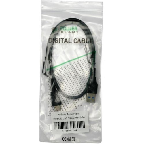 Кабель PowerPlant, USB 3.0 Type-A(M) - USB Type-C, 0.5м (KD00AS1253)