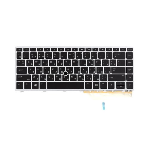 Клавіатура для ноутбука PowerPlant, для HP EliteBook 840 G5, сріблястий фрейм, підсвітка, чорна (KB314980)