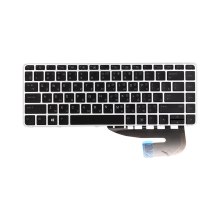 Клавіатура для ноутбука PowerPlant, для HP Elitebook 840 G3, сріблястий фрейм, підсвітка, чорна (KB315116)