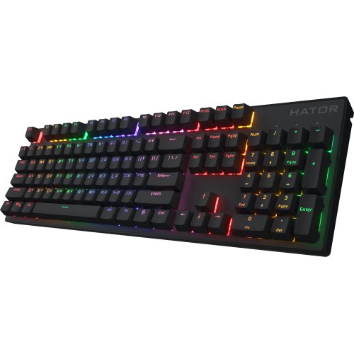 Клавіатура бездротова Hator Icefall Mecha Rainbow Wireless/USB Black (HTK204UA)
