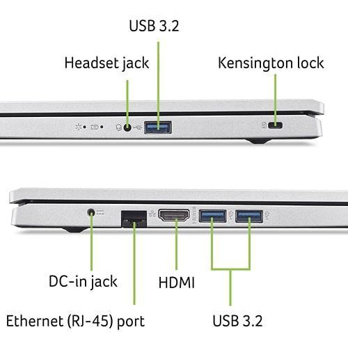 Ноутбук Acer Aspire 3 A317-54 17.3/Intel Core i7-1255U/16GB/SSD 512GB/Intel HD/DOS/Pure Silver (NX.K9YEU.00H)