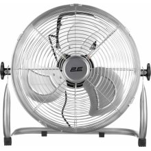 Вентилятор підлоговий 2E професійний, 30см, 60Вт, кнопки, двигун мідь 100%, срібний