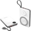 Зовнішній акумулятор Powerbank Choetech Magnetic Wireless, 10000mAh, 15W PD, QC 3.0, USB-A+2xUSB-C, with build-in cable, White (B695-GW)