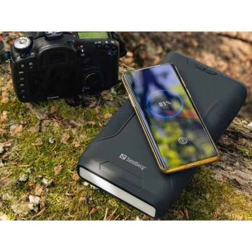 Зовнішній акумулятор Powerbank Sandberg Survivor, 72000mAh, Li-Ion, DC70W, PD, 2xUSB-C 60W, QC 3.0(18W), USB-A, Cigar Lighter, Wireless (420-64)