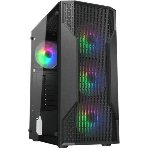 Корпус ігровий Cougar MX110 RGB, mini-ITX/MicroATX/ATX, без блоку живлення, 4x120мм RGB, скляне вікно