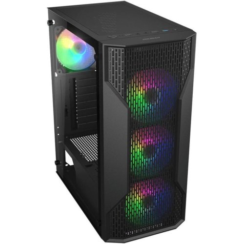 Корпус ігровий Cougar MX110 RGB, mini-ITX/MicroATX/ATX, без блоку живлення, 4x120мм RGB, скляне вікно