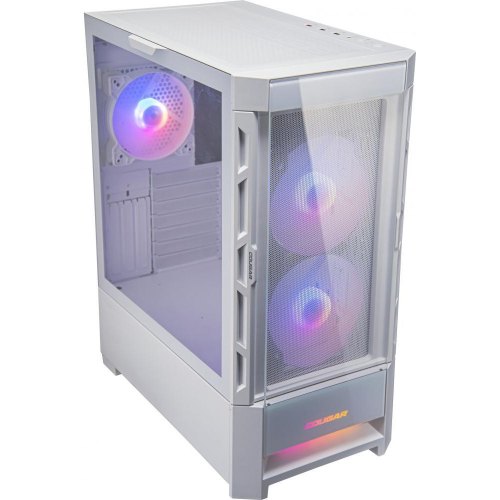 Корпус ігровий Cougar Duoface RGB, ATX/mATX/mini-ITX, без блоку живлення, 2x140мм ARGB, 1x120мм ARGB, скляне вікно, білий