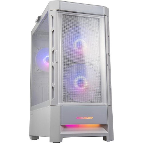 Корпус ігровий Cougar Duoface RGB, ATX/mATX/mini-ITX, без блоку живлення, 2x140мм ARGB, 1x120мм ARGB, скляне вікно, білий