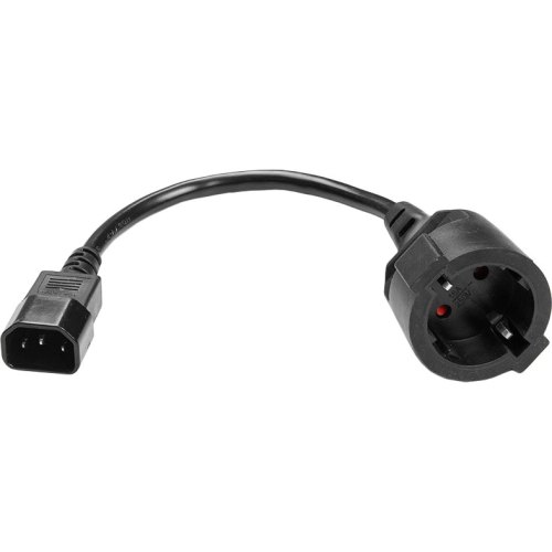 Кабель живлення PowerPlant, C14 (M) - Schuko (F), 3x1.5мм2, 0.15м (EX610457)