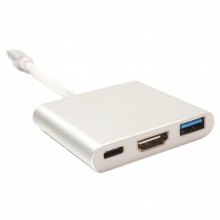 Кабель-перехідник PowerPlant, USB Type-C - HDMI/USB Multiport Adapter, для MacBook 12, 0.15м (KD00AS1306)