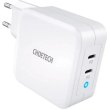 Мережевий зарядний пристрій Choetech, 2xUSB Type-C 100W, PD, GaN (PD6008)