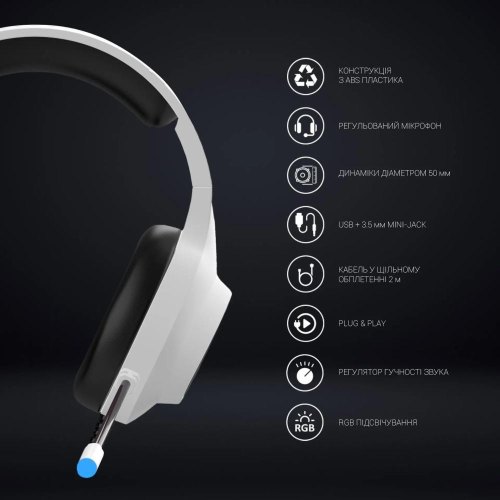 Гарнітура дротова GamePro HS615 White