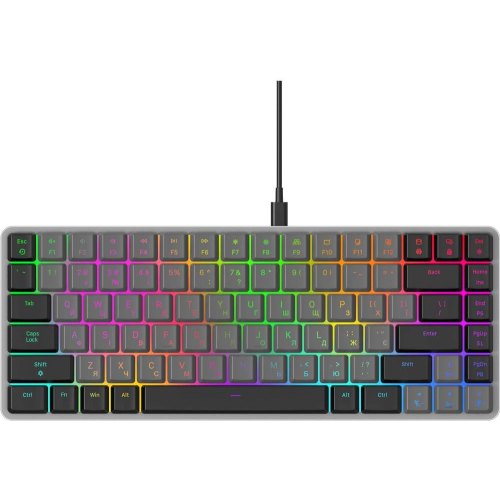 Клавіатура дротова GamePro MK141R, Red Swich, Low Profile, RGB, USB, Dark Gray