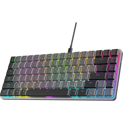 Клавіатура дротова GamePro MK141R, Red Swich, Low Profile, RGB, USB, Dark Gray