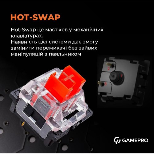 Клавіатура дротова GamePro MK170W, Hot-Swap, Red Swich, RGB, USB, UA, White