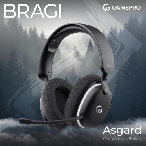 Гарнітура бездротова GamePro Asgard Bragi RGB 7.1 Tri-Mod Black (HSW250B)
