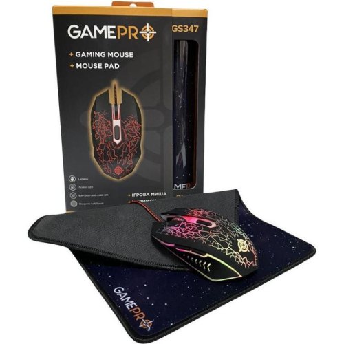 Миша дротова GamePro GS347 Combo + ігрова поверхня