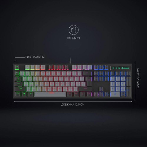 Клавіатура дротова GamePro MK105B Black