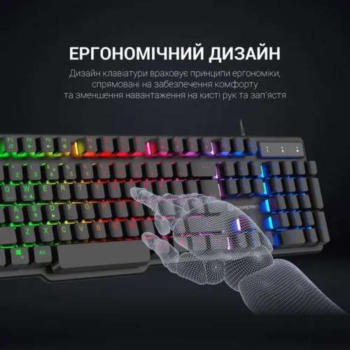 Клавіатура дротова GamePro GK380 RGB Black