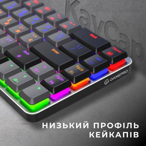 Клавіатура бездротова GamePro MK122R, Red Swich, Low Profile, Wireless, Dark Gray