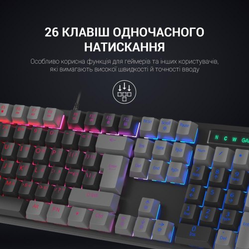 Клавіатура дротова GamePro MK105R Black