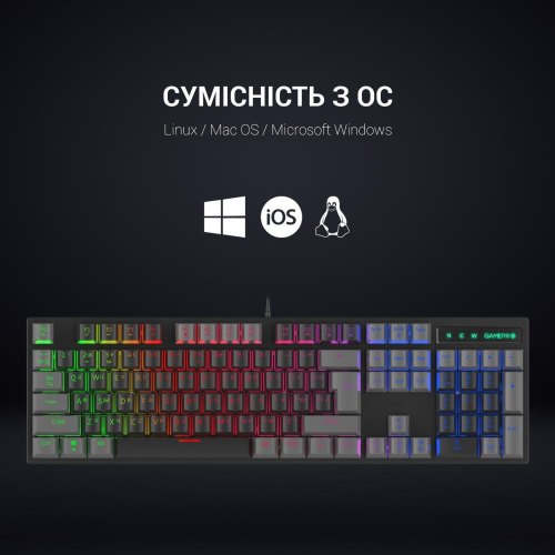 Клавіатура дротова GamePro MK105R Black