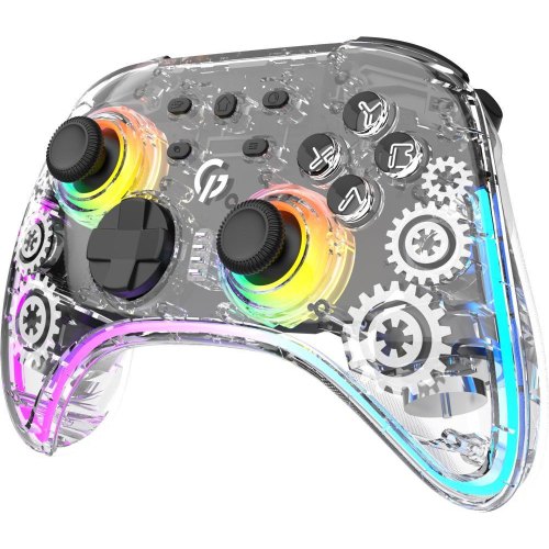 Геймпад GamePro GPX13T, 2.4G/Bluetooth 5.1/USB, PC/iOS/Android, RGB, Transparent
