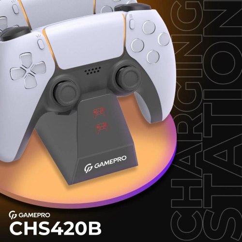 Зарядний пристрій для геймпадів GamePro CHS420B, для DualSense PS5 Black