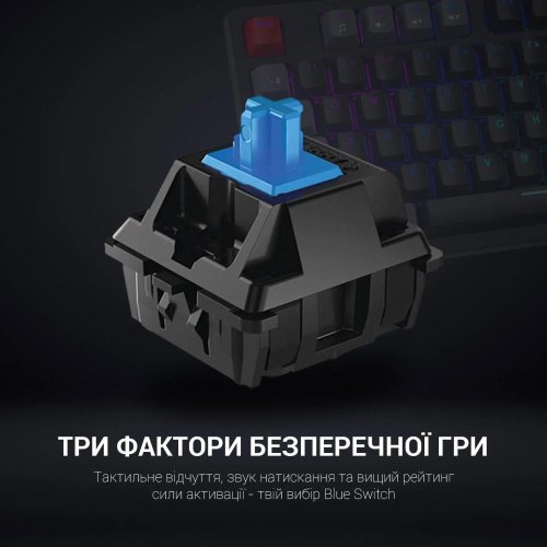 Клавіатура дротова GamePro MK120B, LED, Blue Switches, USB, Black