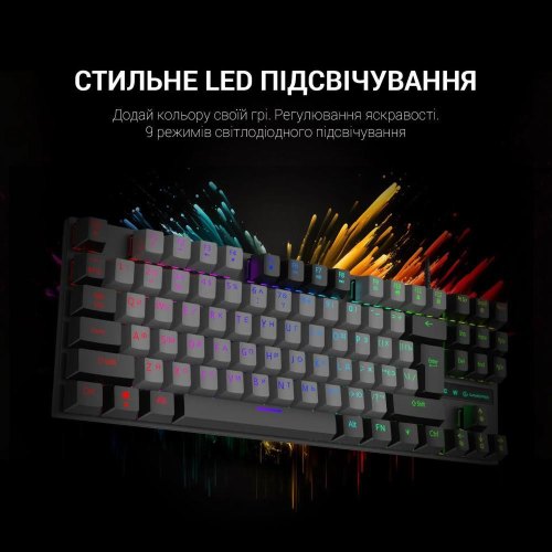Клавіатура дротова GamePro MK100B, Blue Switch, LED, USB, Black