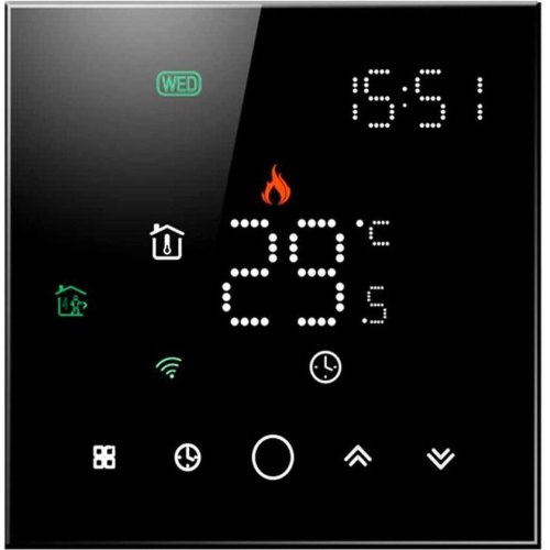 Термостат програмований TUYA, WiFi, чорний (HS082062)