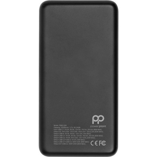 Зовнішній акумулятор Powerbank PowerPlant A16005, 25200mAh, PD 85W, DC5-20V 10 конекторів, USB-C, USB, QC 3.0 (PB931200)
