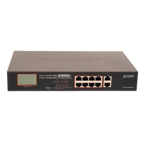 Комутатор некерований гігабітний Planet GSD-1002VHP, PoE, 8-Port 10/100/1000Mbps, 802.3atPoE+2Port