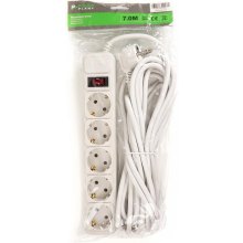 Мережевий фільтр PowerPlant JY-1056/7, євростандарт, 7м, 3x1.5мм2, 10А, 5 розеток (PPSA10M70S5)