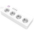 Мережевий фільтр TUYA Smart, 1.8м, 16A, 4 розетки, 4xUSB, з вимикачем (HS082383)