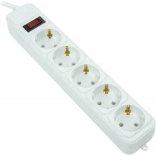 Мережевий фільтр PowerPlant JY-1056/3B, євростандарт, 3м, 3x0.75мм2, 10A, 5 розеток, 100% мідь (EX610570)