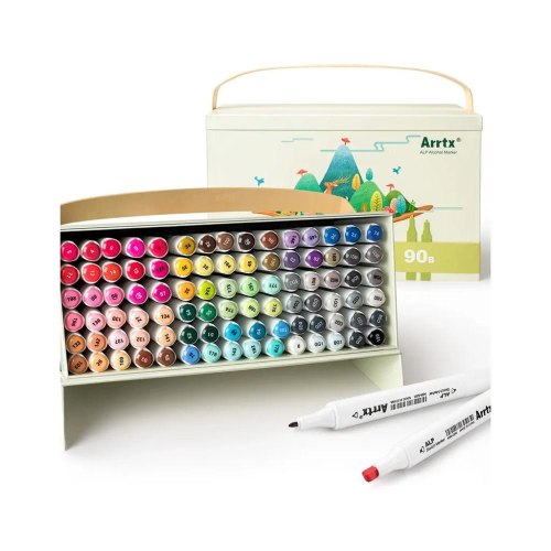 Маркери спиртові Arrtx Alp ASM-0290B, 90 кольорів (LC302475)