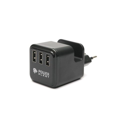 Мережевий зарядний пристрій PowerPlant W-360, 3xUSB 220V/3.4A (DV00DV5065)