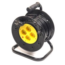Мережевий подовжувач PowerPlant JY-2002/20, на котушці, 20м, 3x1.5мм2, 10А, 4 розетки (PPRA10M200S4)