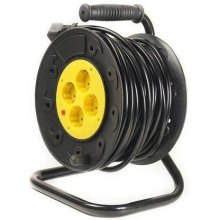 Мережевий подовжувач PowerPlant JY-2002/30, на котушці, 30м, 3x1.5мм2, 10А, 4 розетки (PPRA10M300S4)